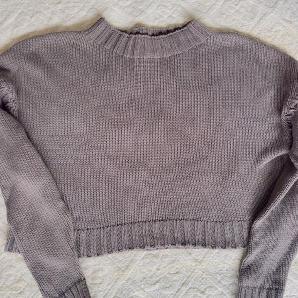 Women's cotton Ribbed Knit Sweater - Dark Brown 7115 by Szeki